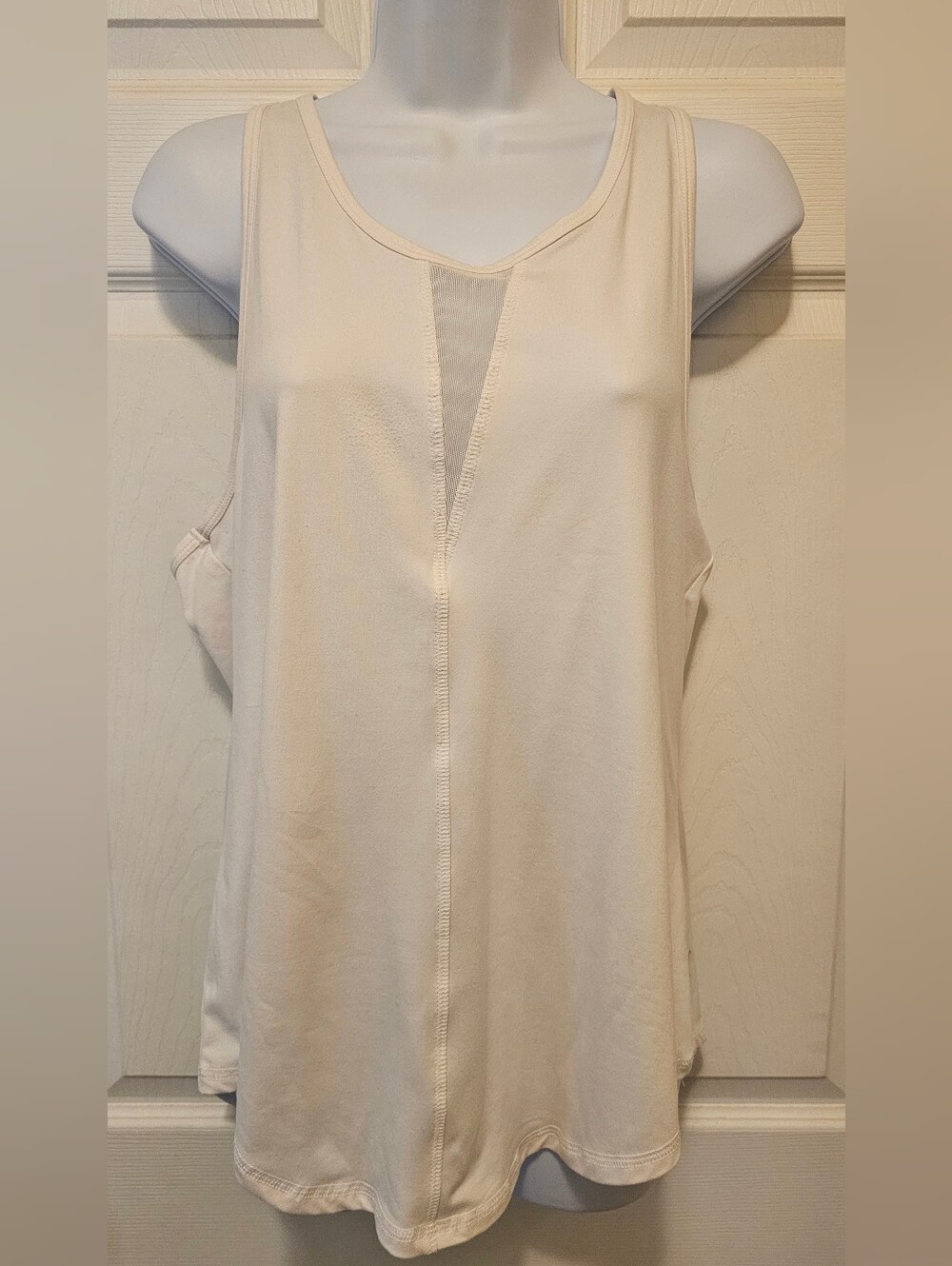 Zyia Active White Effortless Tank Top Long Size XXL Flawed